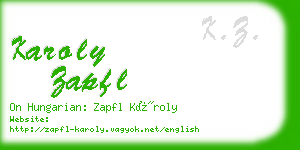 karoly zapfl business card